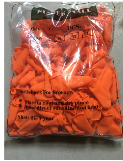Bọc ngón chống trơn Màu cam, size M, 300 cái/túi( Bao tay ngón/Bao ngón)